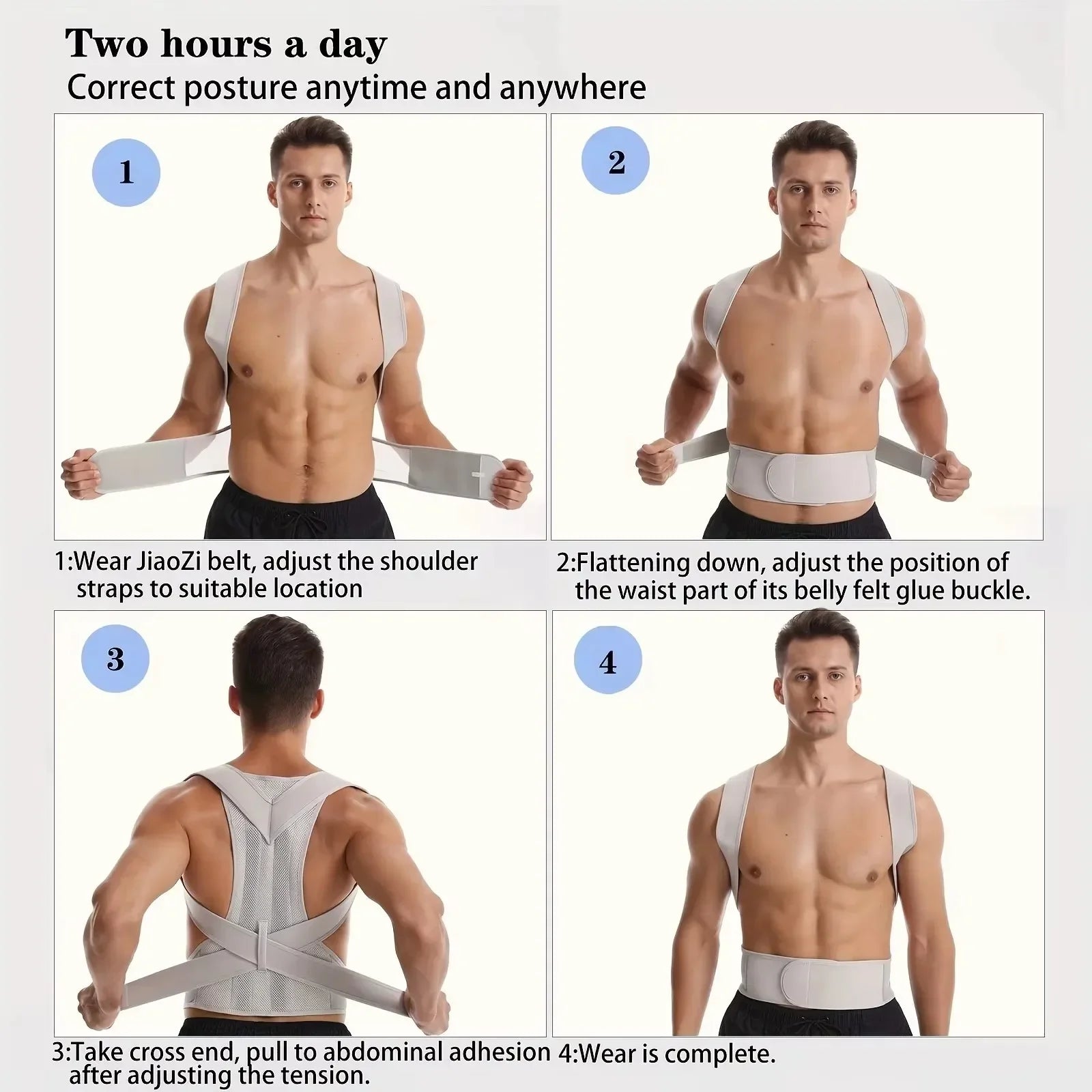 Premium Posture Corrector — Adjustable Breathable Lumbar Back Support Brace (S-XXXL)