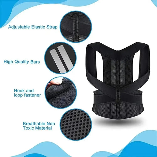Premium Posture Corrector — Adjustable Breathable Lumbar Back Support Brace (S-XXXL)