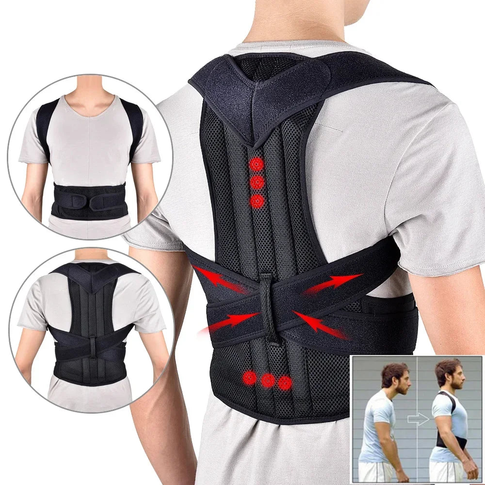 Premium Posture Corrector — Adjustable Breathable Lumbar Back Support Brace (S-XXXL)