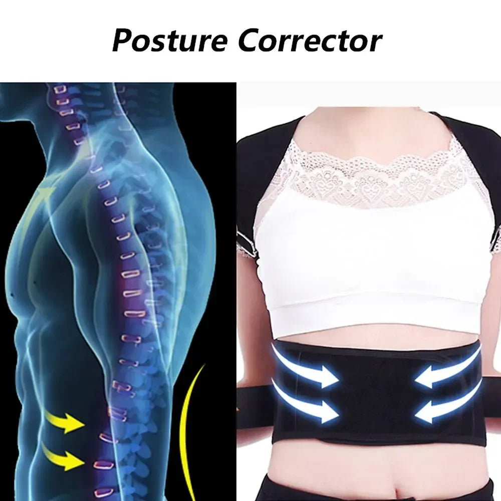 Premium Posture Corrector — Adjustable Breathable Lumbar Back Support Brace (S-XXXL)